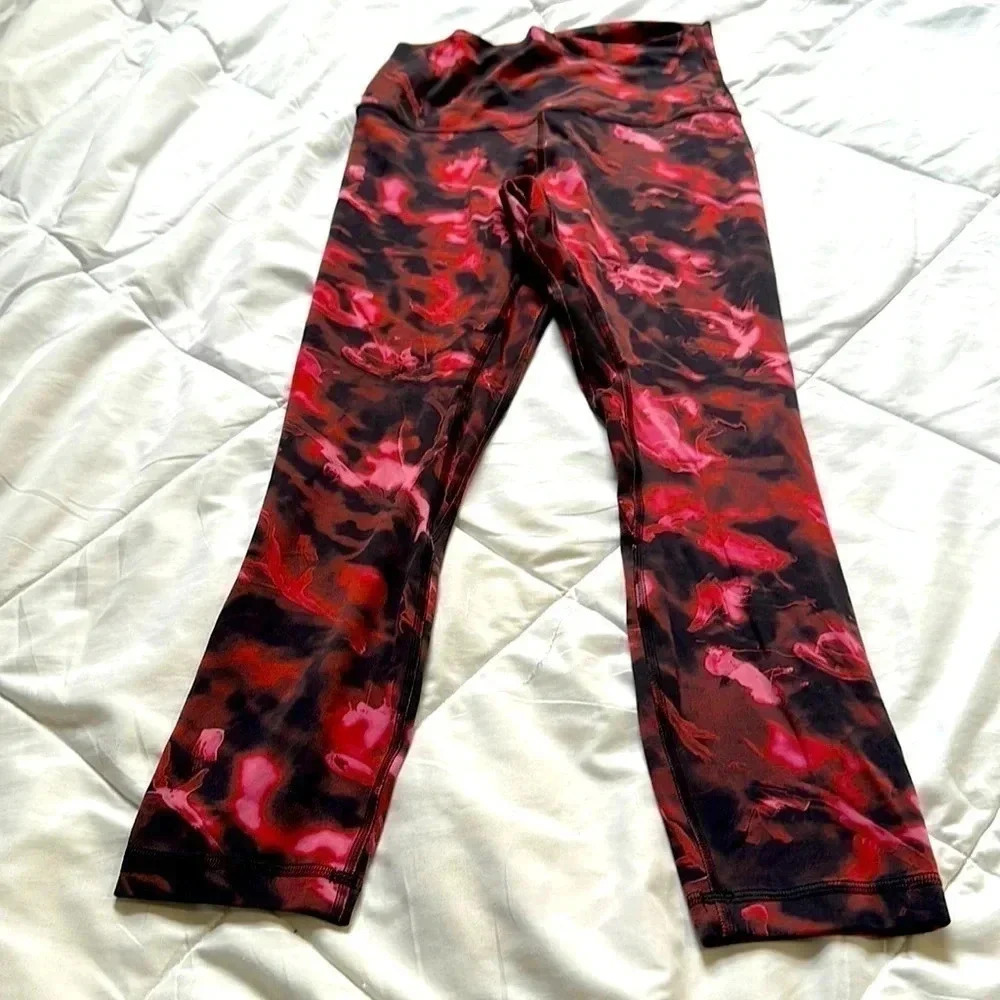 Lululemon align high rise crop intensity pink blossom size 6